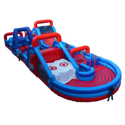 inflatable obstacle course rugged warrior challenge 180 degree for adults and kids