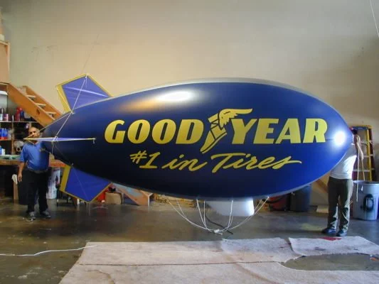 advertising blimp for goodyear tires