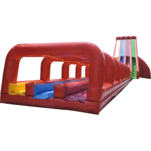 i2k Inflatable- Custom Amusement 40' Drop Out Triple Lane Slide Adventure inflatable