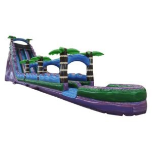 i2k Inflatable- Custom Amusement Tropical Thunder Wet/Dry Purple Slide Adventure inflatable