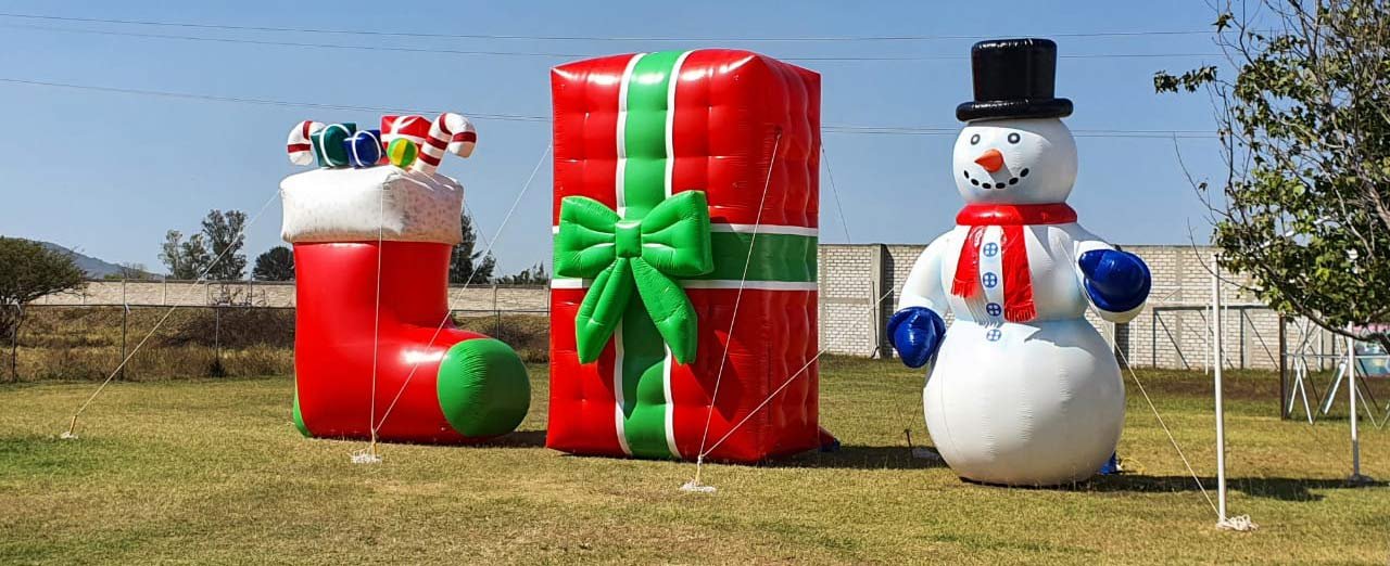 i2k inflatable- Custom Inflatable holiday-banner Christmas theme.
